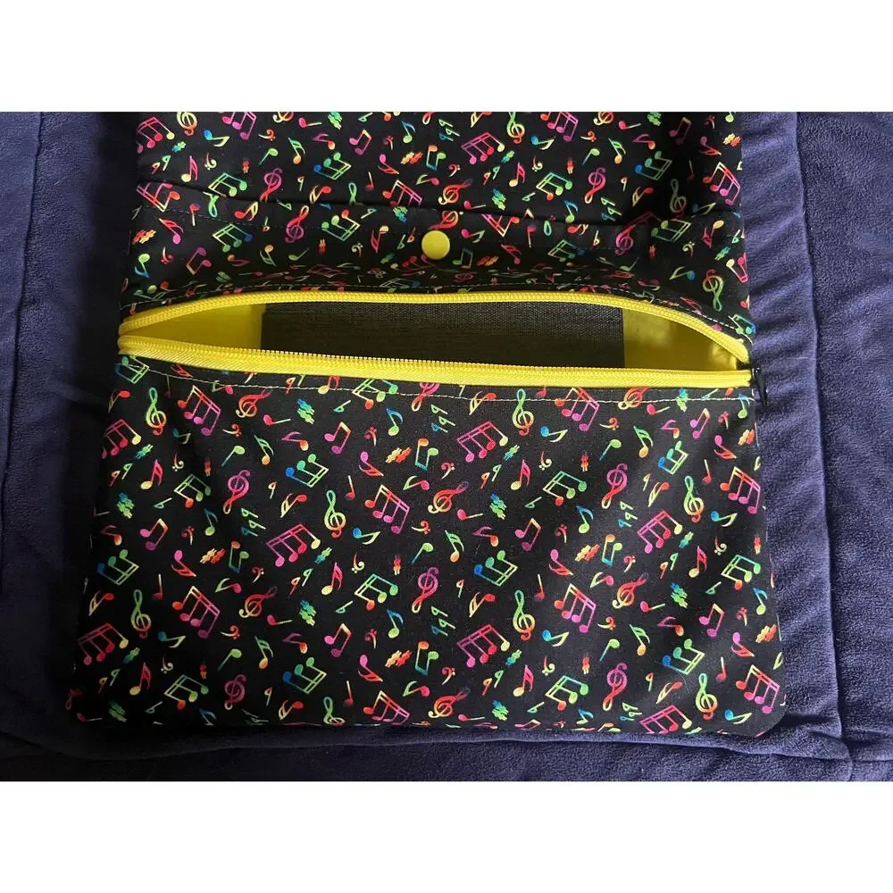 NWOT Large Book Sleeve & Corner Bookmark, Dual Pockets